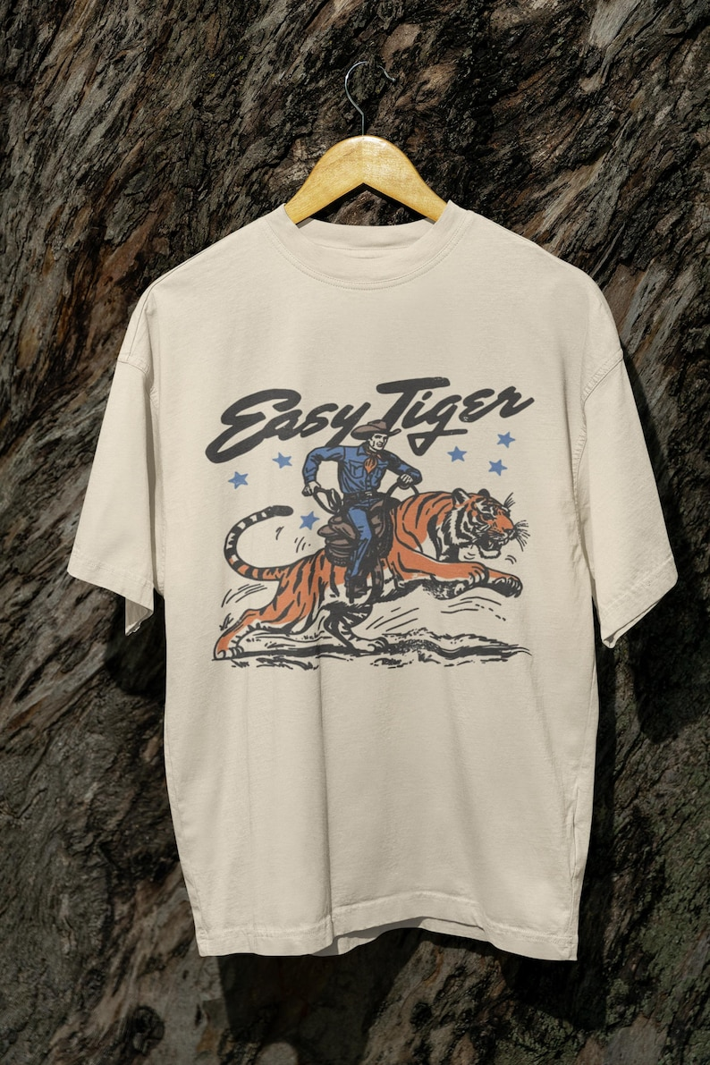 Easy Tiger Retro Cowboy Western Graphic T-Shirt