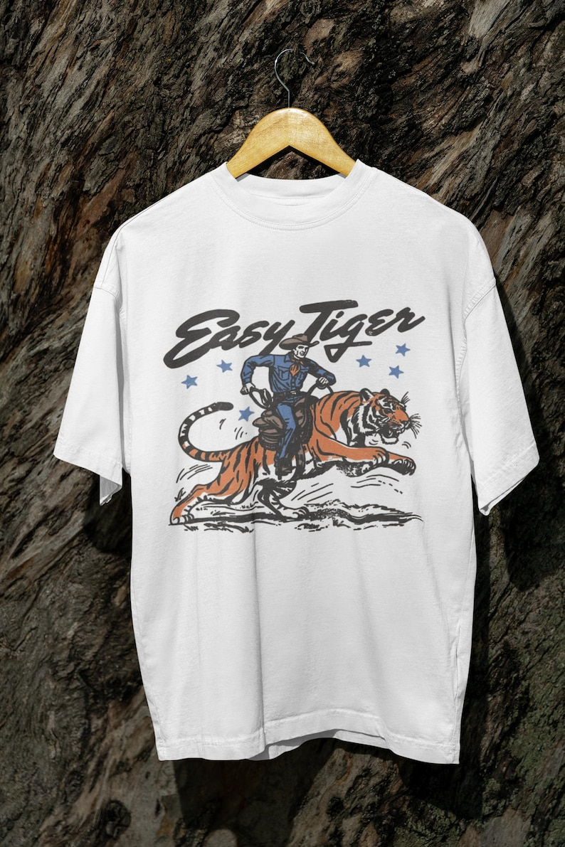 Easy Tiger Retro Cowboy Western Graphic T-Shirt
