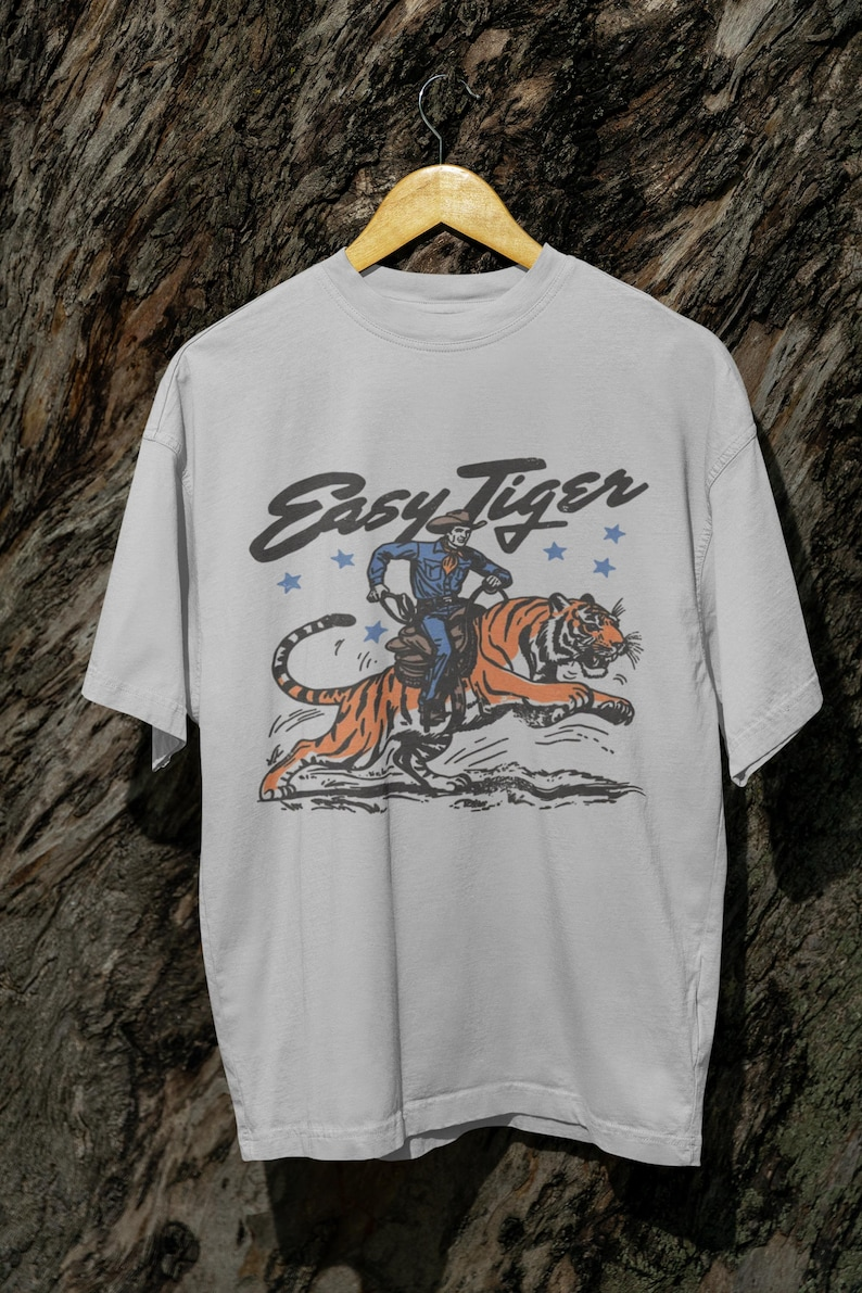 Easy Tiger Retro Cowboy Western Graphic T-Shirt