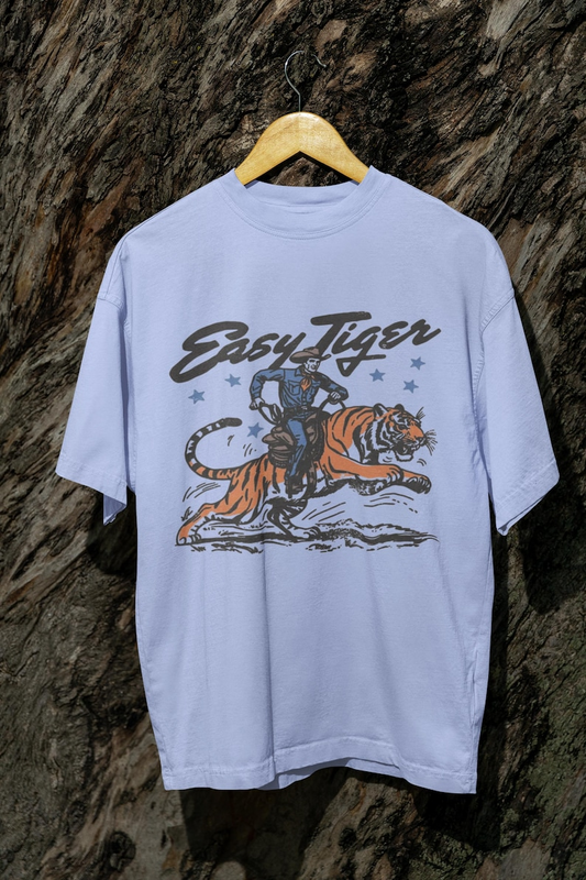 Easy Tiger Retro Cowboy Western Graphic T-Shirt