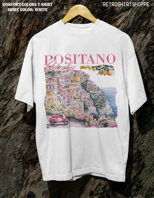 Lorell Positano Italy T-Shirt Comfort Colors Brand Vintage Italian Shirt Oversized